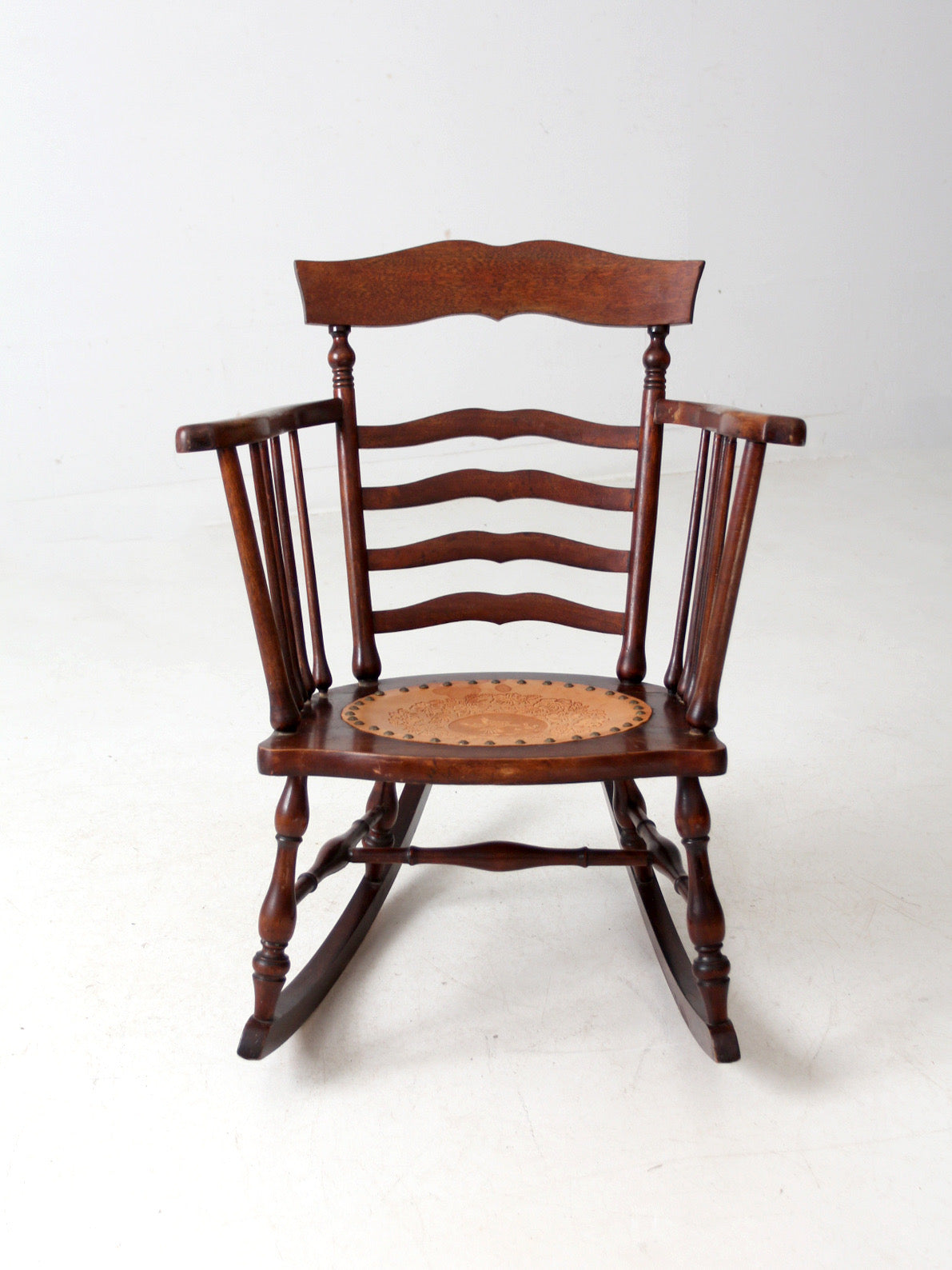antique ladder back rocking chair