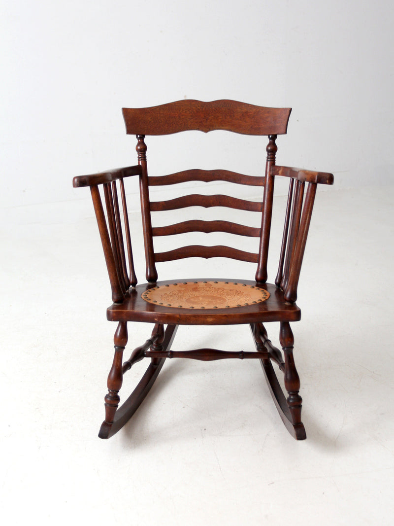 antique ladder back rocking chair