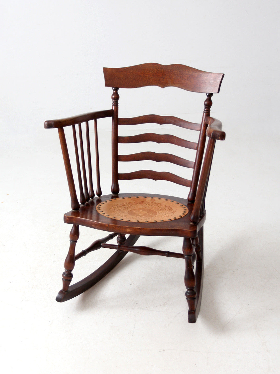 antique ladder back rocking chair