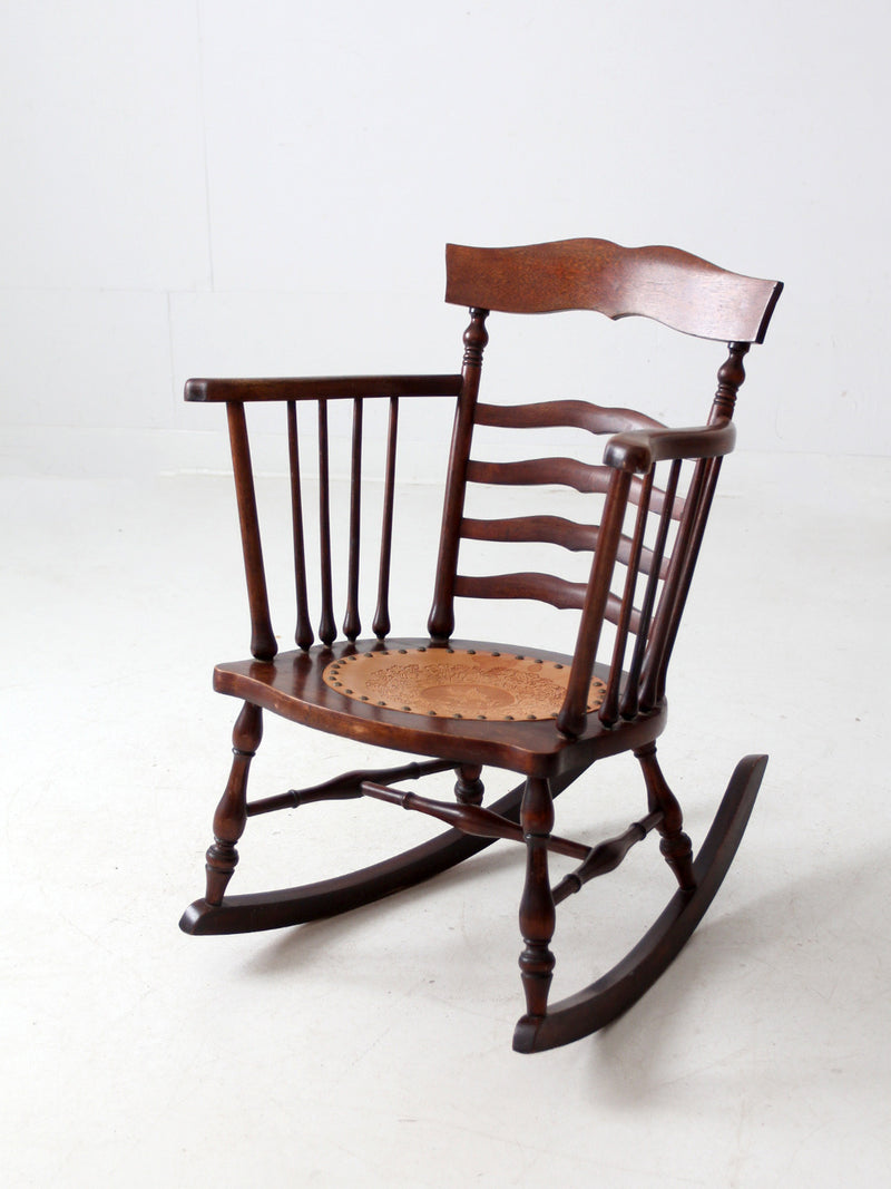 antique ladder back rocking chair