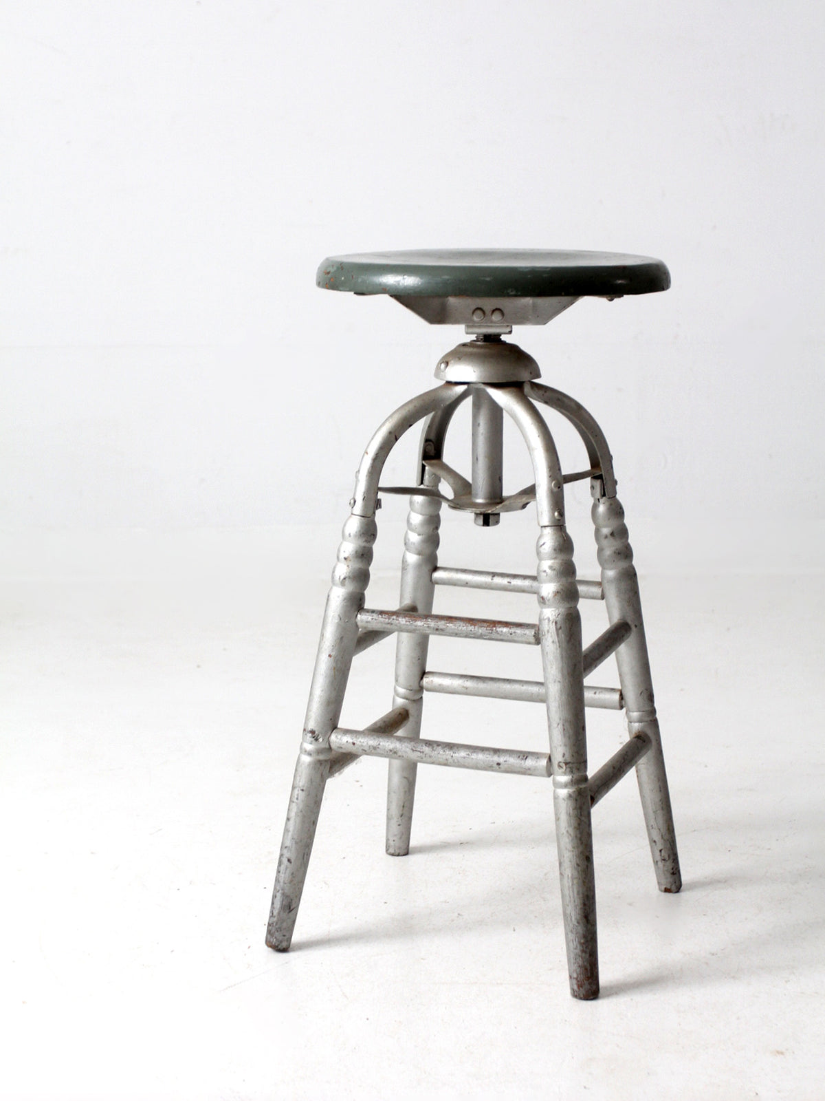 antique painted swivel seat stool