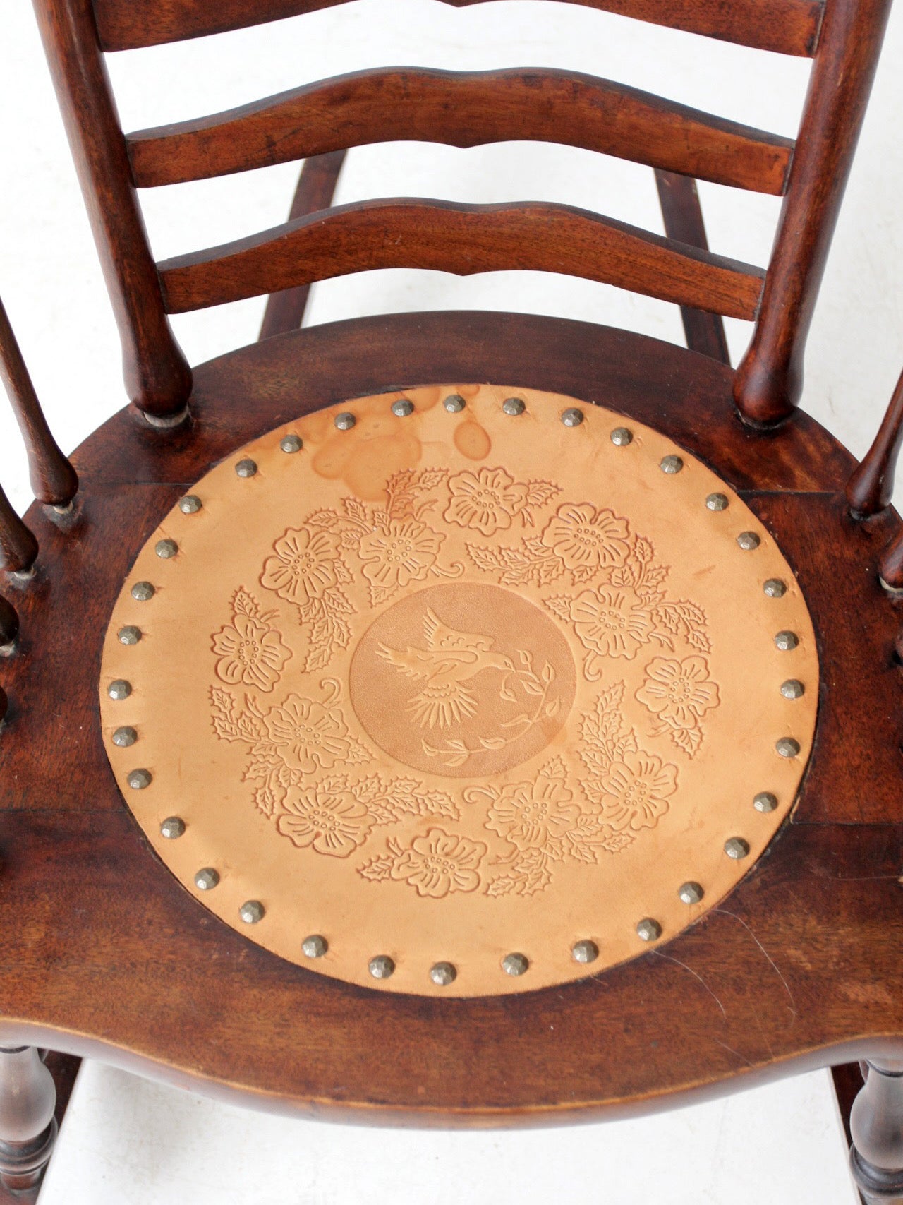 antique ladder back rocking chair