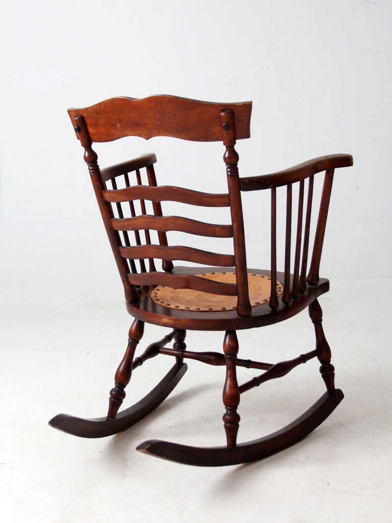 antique ladder back rocking chair