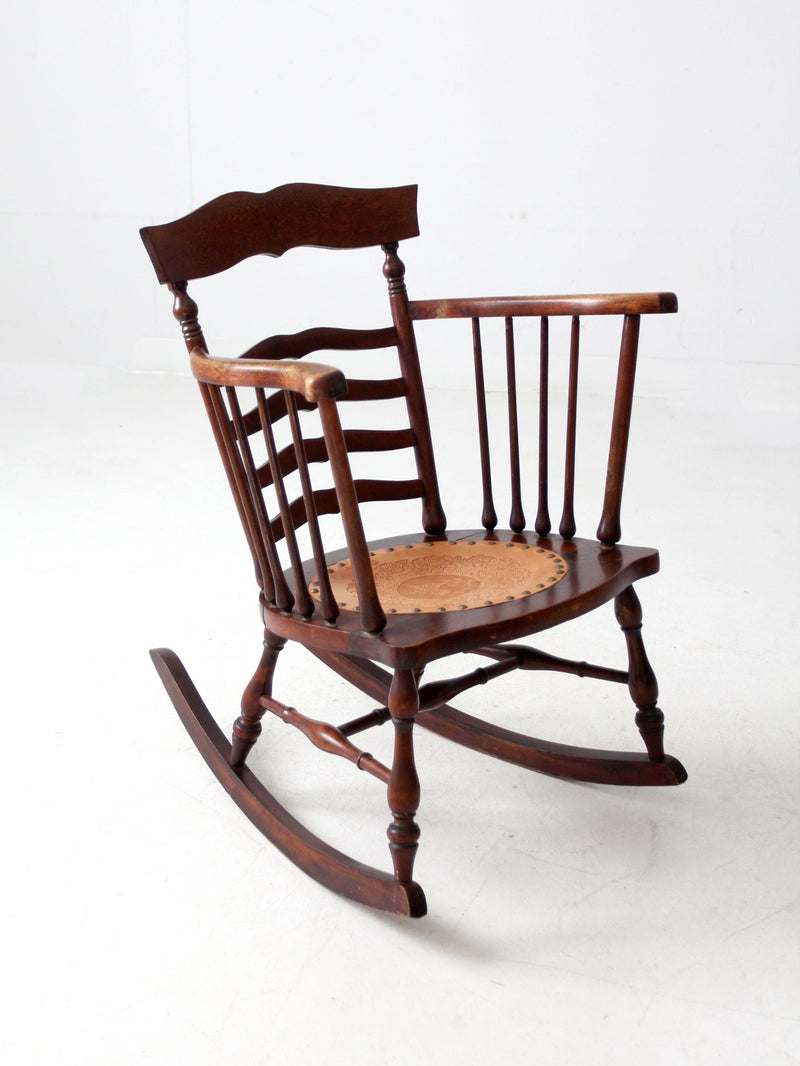 antique ladder back rocking chair