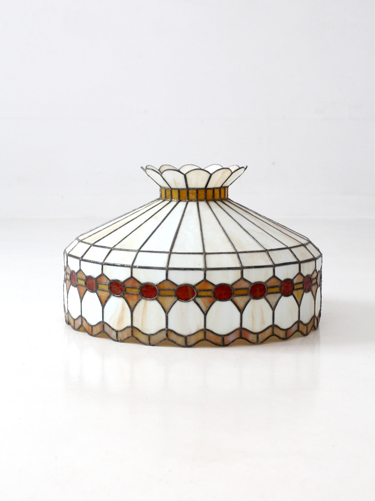 vintage Tiffany-style stained glass hanging light shade