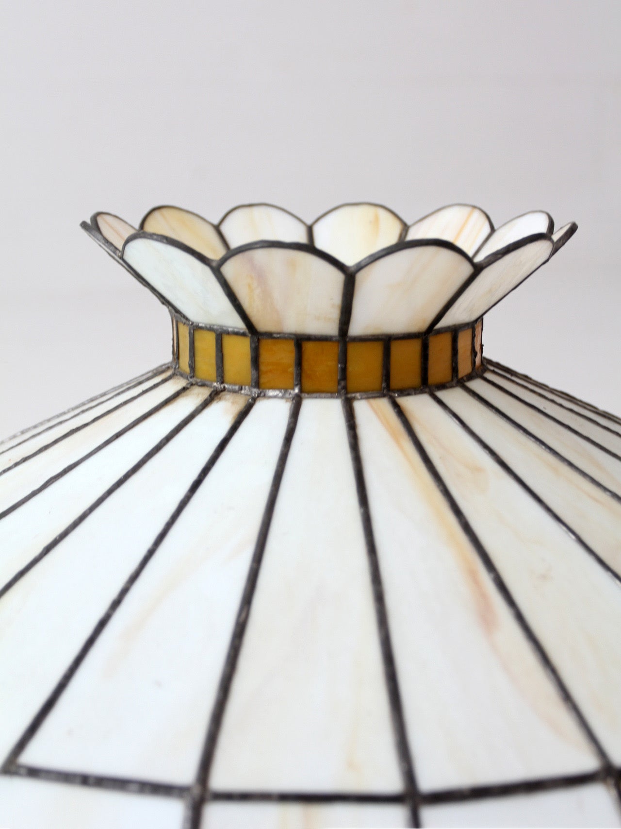 vintage Tiffany-style stained glass hanging light shade
