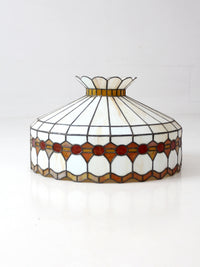 vintage Tiffany-style stained glass hanging light shade
