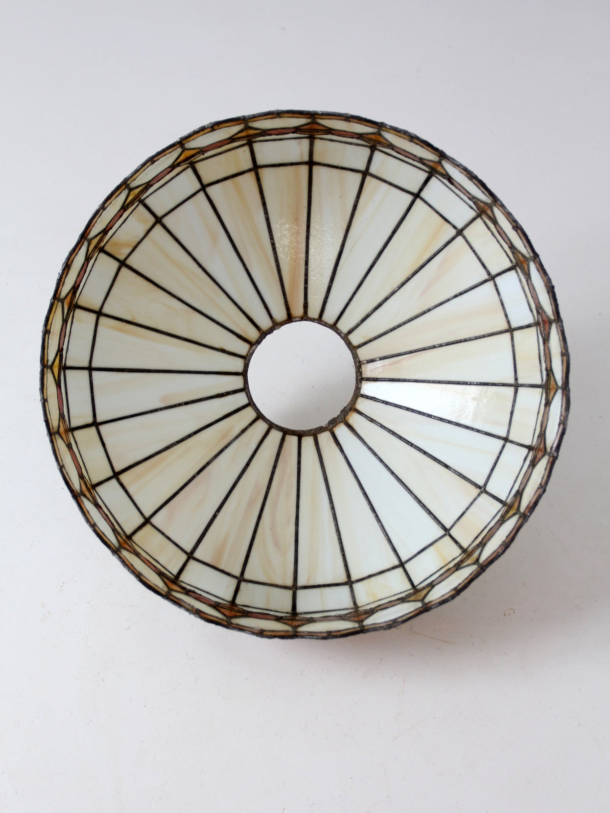 vintage Tiffany-style stained glass hanging light shade