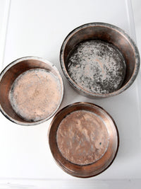 set of 3 antique hand-hammered copper bowls