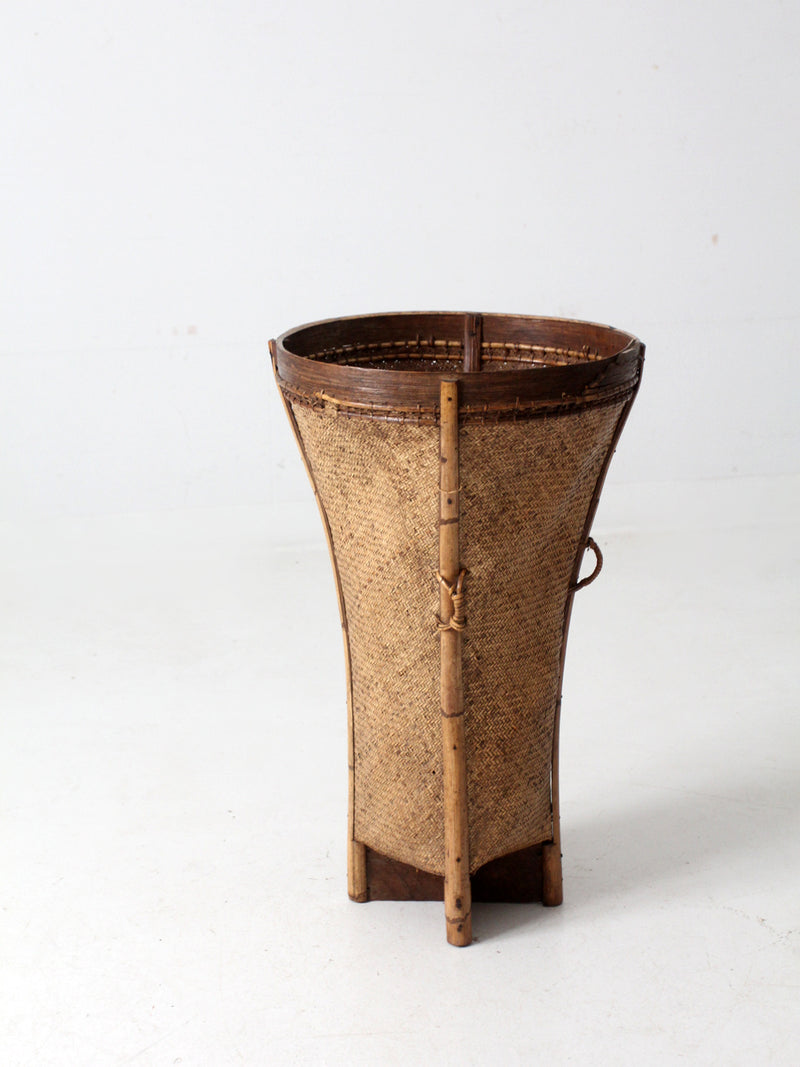 Vintage Handwoven Rattan Basket