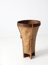 Vintage Handwoven Rattan Basket