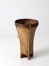 Vintage Handwoven Rattan Basket