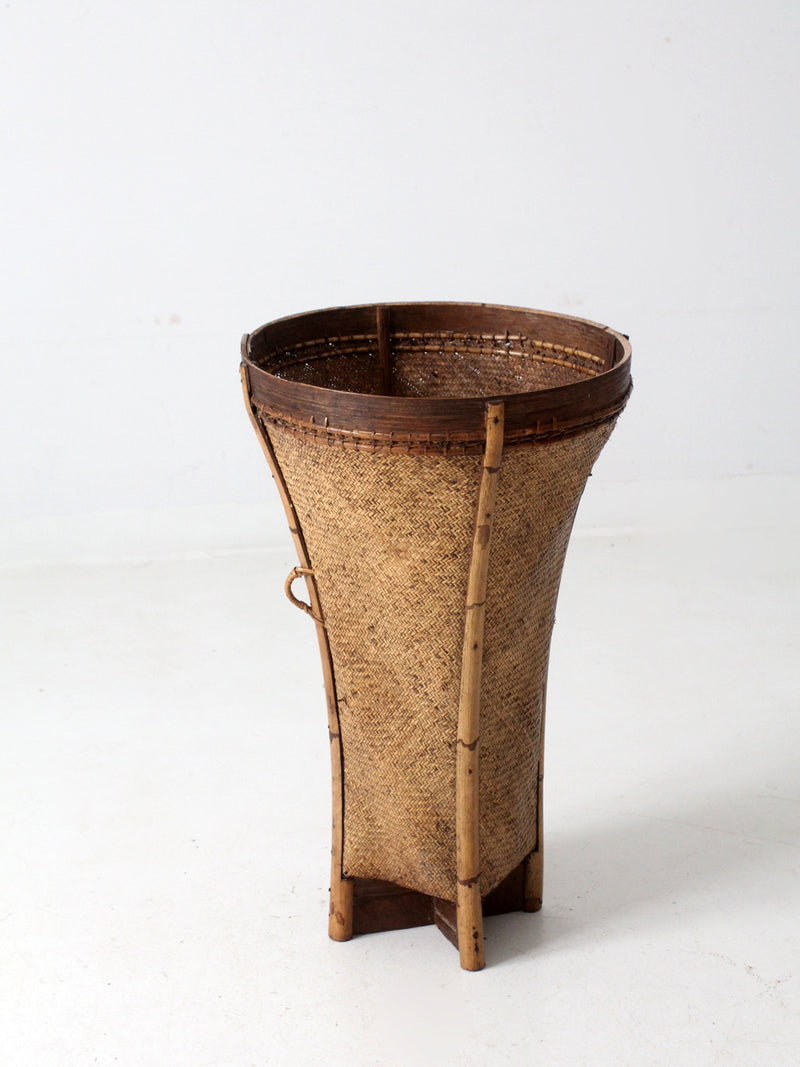 Vintage Handwoven Rattan Basket