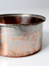 set of 3 antique hand-hammered copper bowls