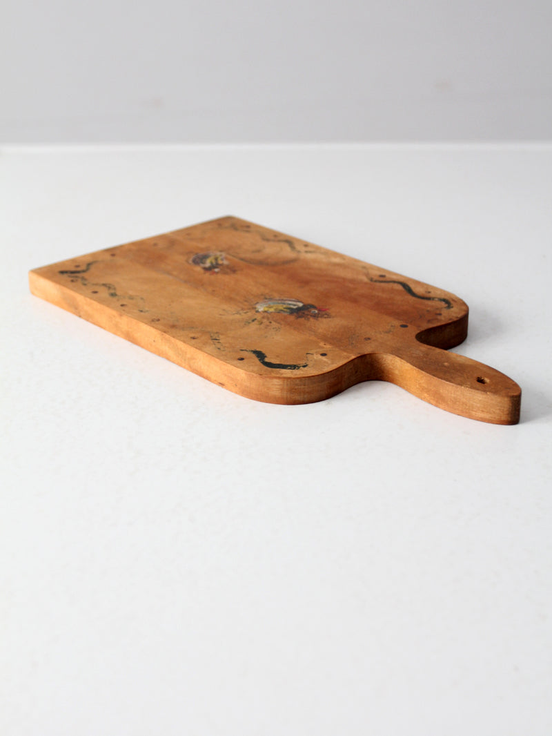 mid century rooster cutting board