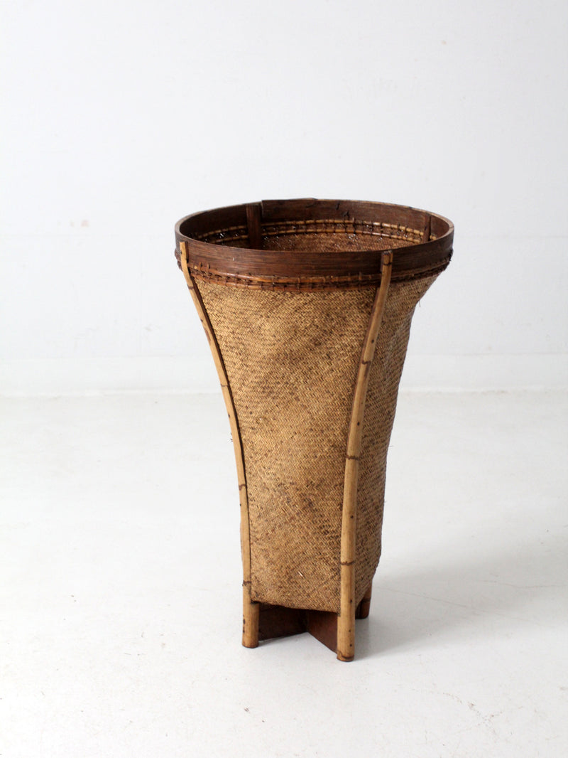 Vintage Handwoven Rattan Basket