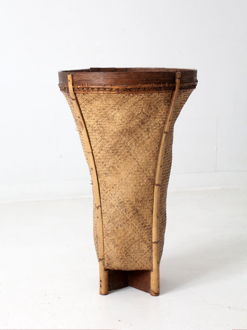 Vintage Handwoven Rattan Basket