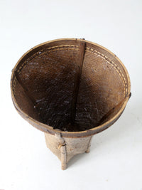 Vintage Handwoven Rattan Basket