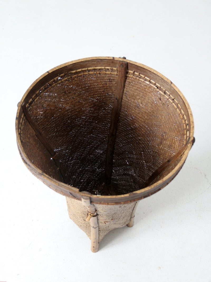 Vintage Handwoven Rattan Basket