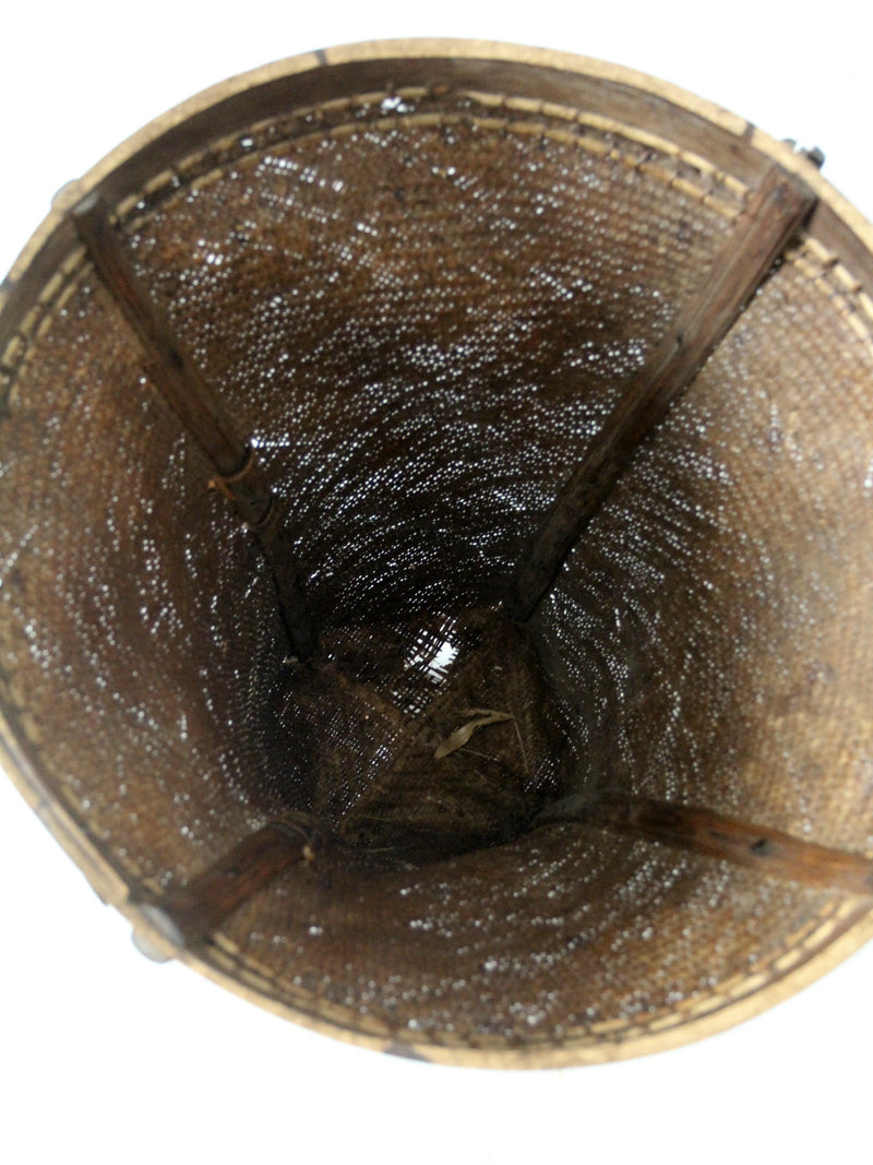 Vintage Handwoven Rattan Basket