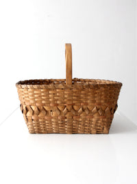 antique folk art splint gathering basket