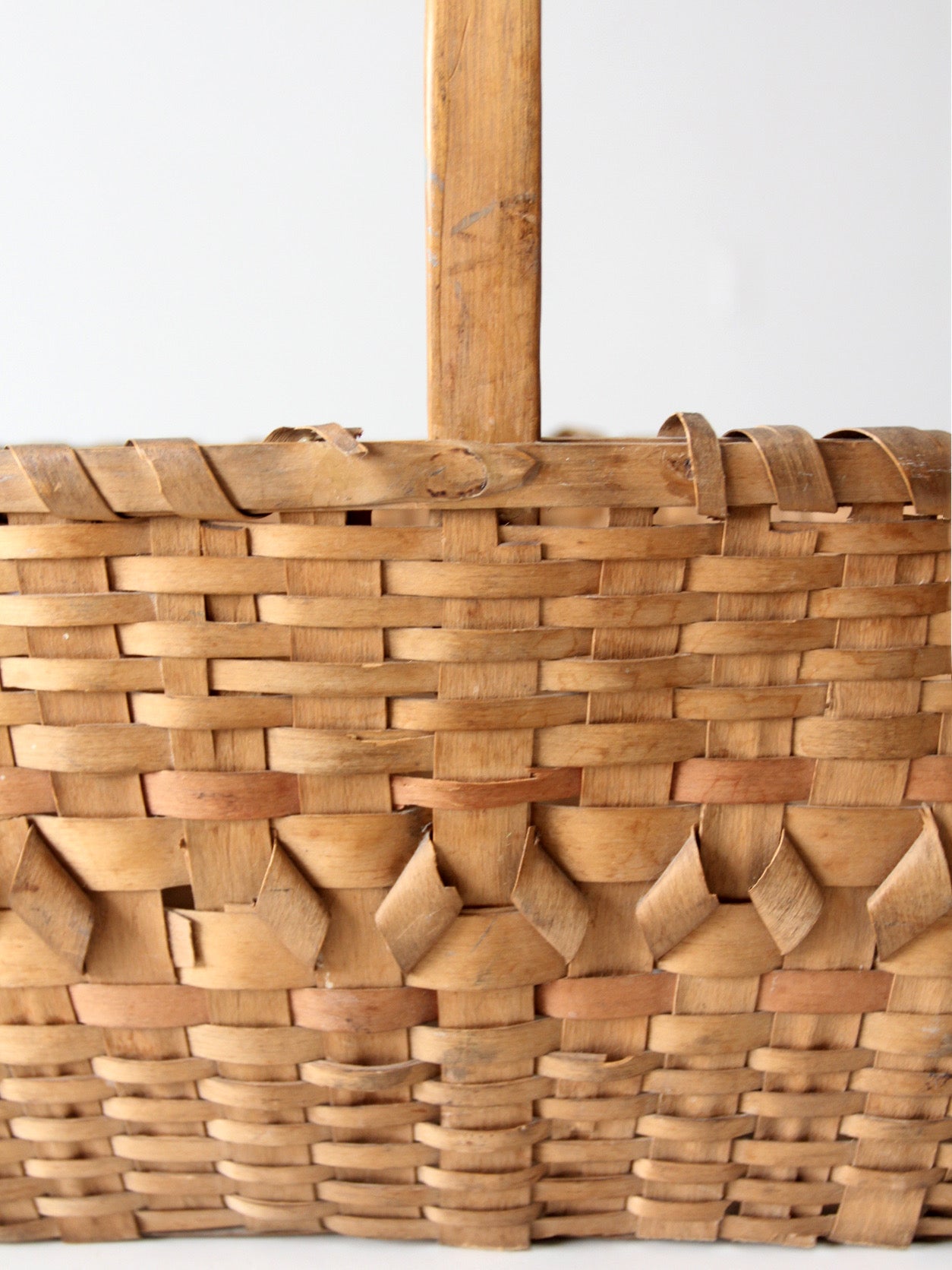 antique folk art splint gathering basket