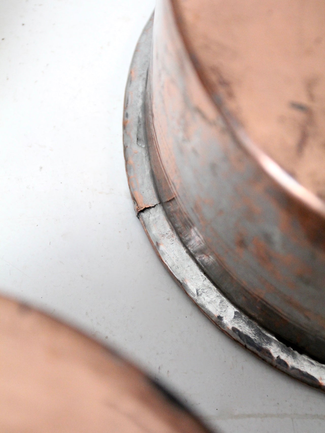 set of 3 antique hand-hammered copper bowls