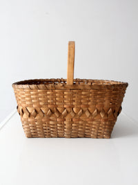antique folk art splint gathering basket