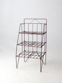 mid-century collapsible wire shelf rack