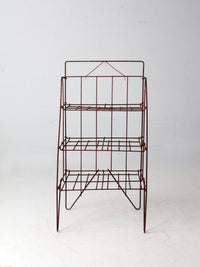 mid-century collapsible wire shelf rack