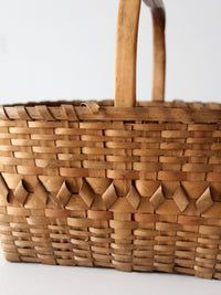 antique folk art splint gathering basket