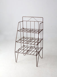 mid-century collapsible wire shelf rack