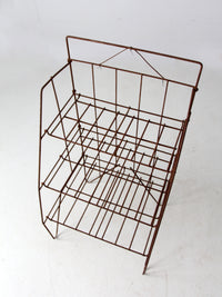 mid-century collapsible wire shelf rack