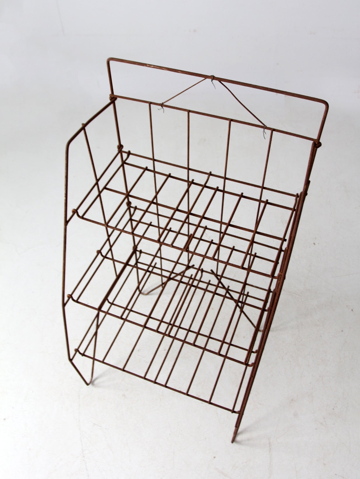 mid-century collapsible wire shelf rack