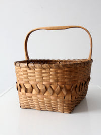 antique folk art splint gathering basket