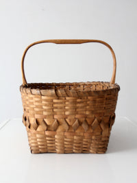 antique folk art splint gathering basket