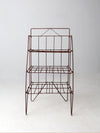 mid-century collapsible wire shelf rack