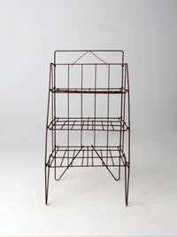 mid-century collapsible wire shelf rack