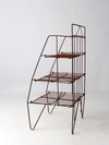 mid-century collapsible wire shelf rack