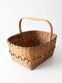 antique folk art splint gathering basket