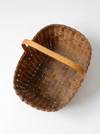 antique folk art splint gathering basket