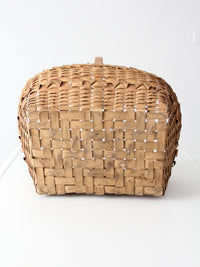 antique folk art splint gathering basket
