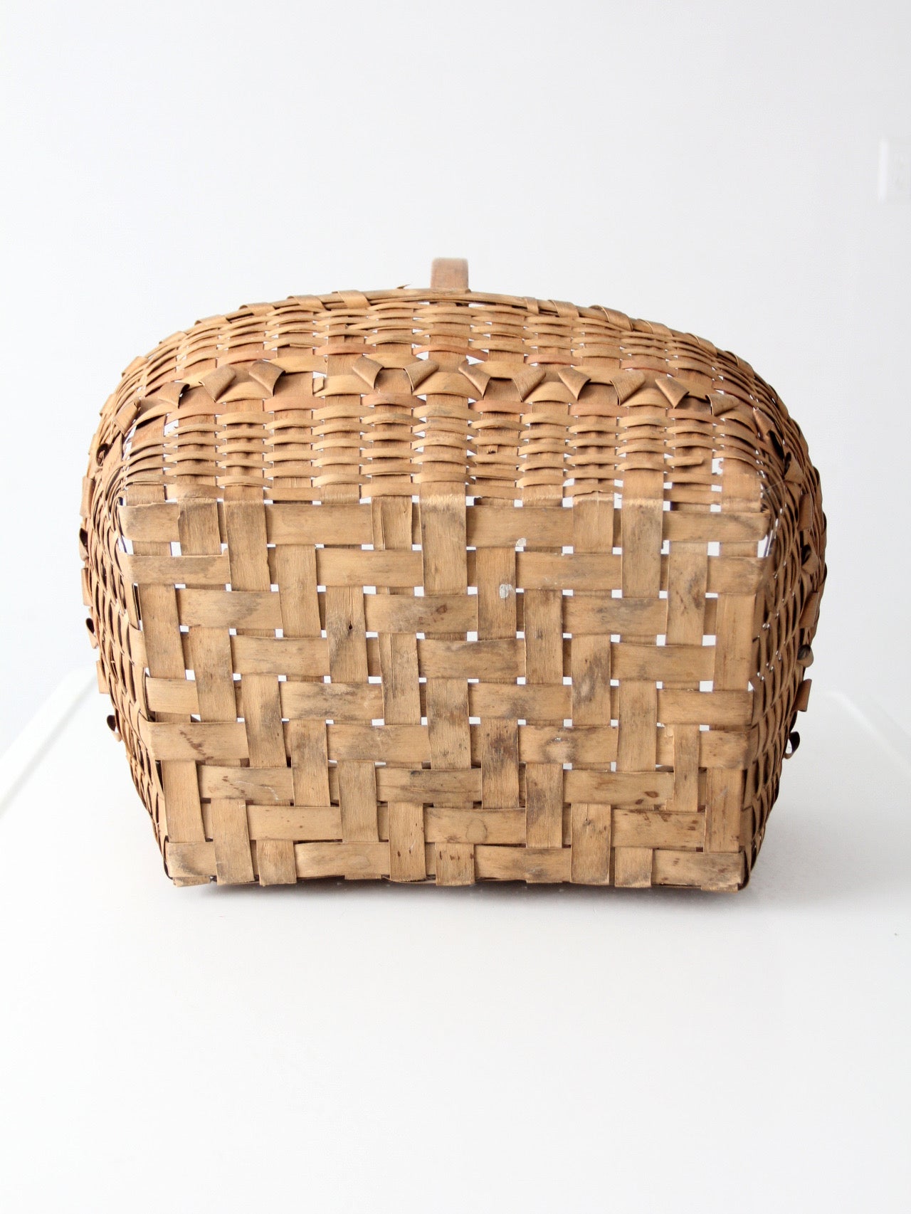 antique folk art splint gathering basket