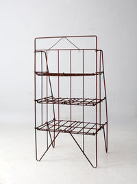mid-century collapsible wire shelf rack