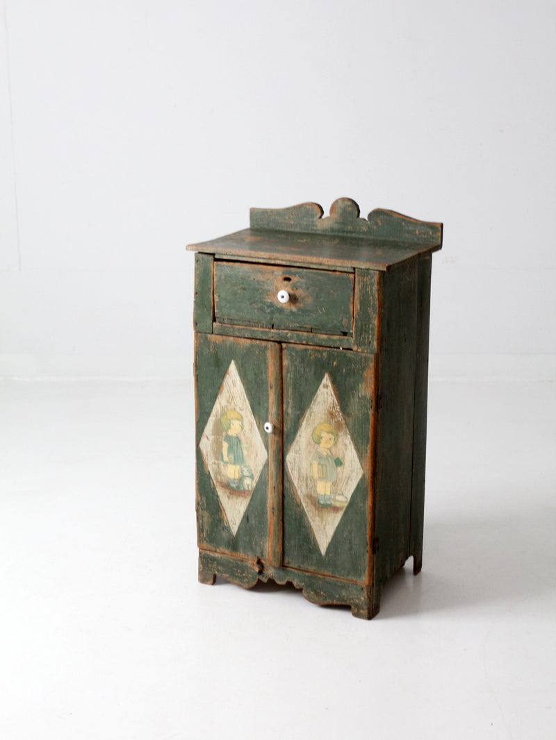 antique painted nightstand cabinet