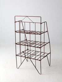 mid-century collapsible wire shelf rack