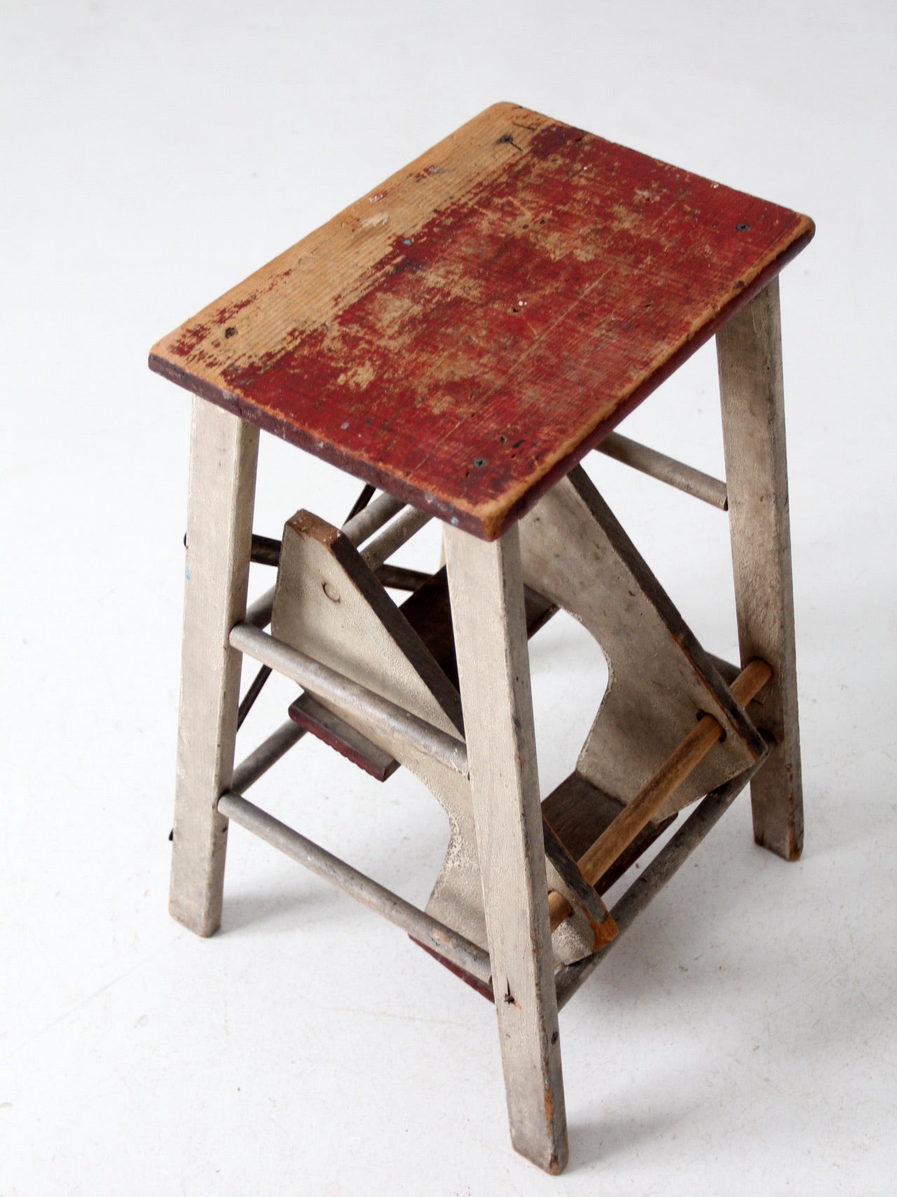 Vintage wood folding step stool best sale