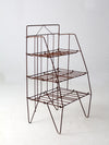 mid-century collapsible wire shelf rack