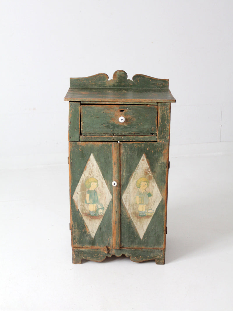 antique painted nightstand cabinet