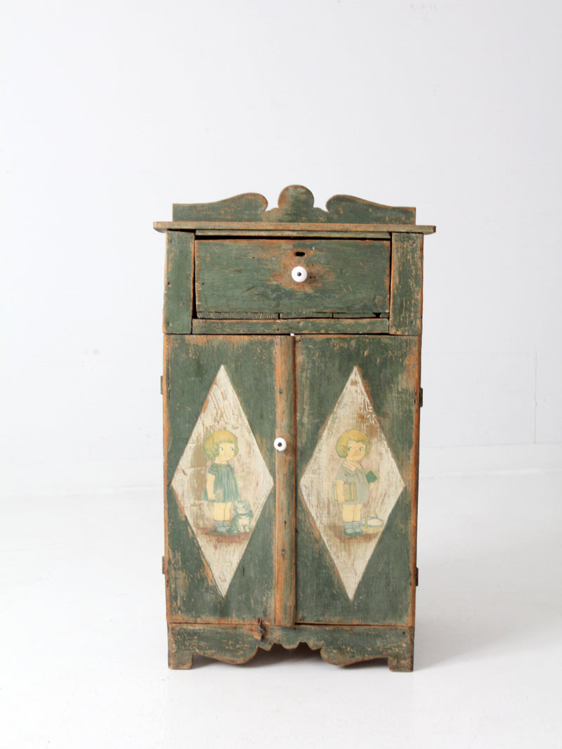 antique painted nightstand cabinet